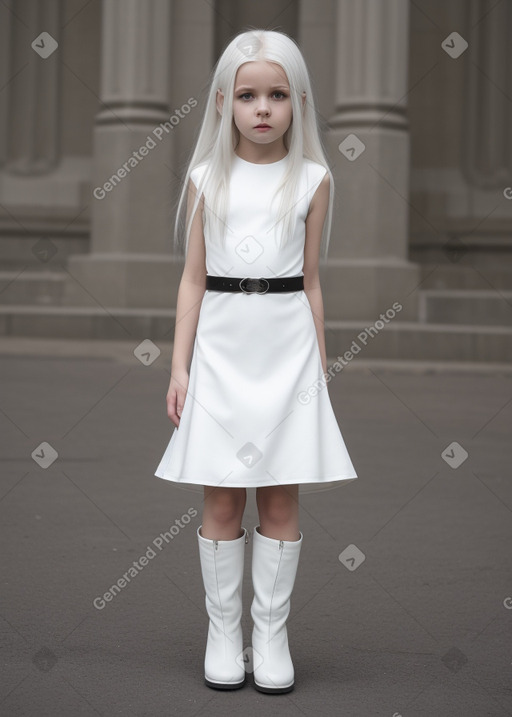 Polish child female with  white hair