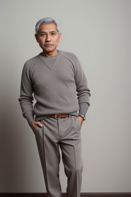 Indonesian 45 years male with  gray hair