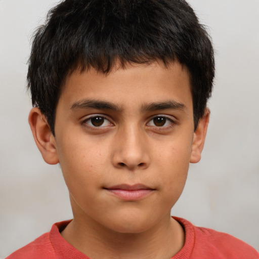 Neutral white child male with short  brown hair and brown eyes