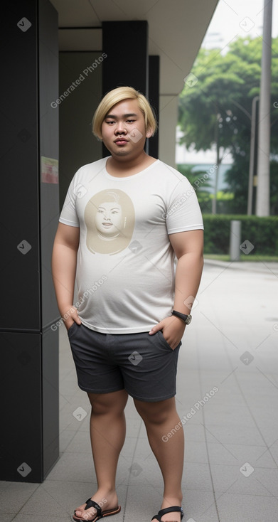 Singaporean young adult male with  blonde hair