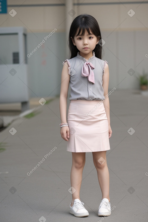 Korean child female with  gray hair