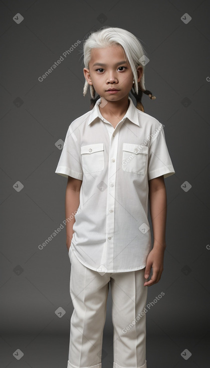 Malaysian child boy with  white hair