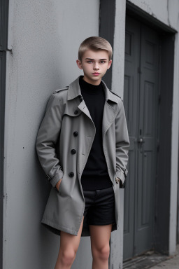 Ukrainian teenager boy with  gray hair