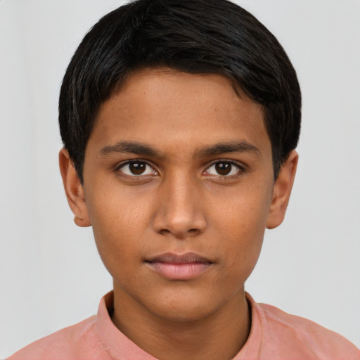Neutral latino young-adult male with short  brown hair and brown eyes