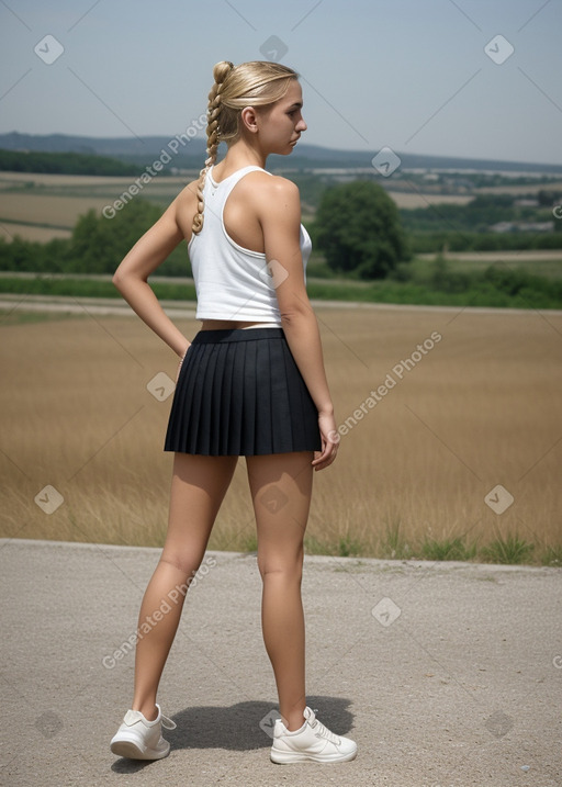 Turkish young adult female with  blonde hair