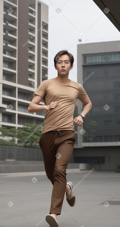 Korean adult male with  brown hair