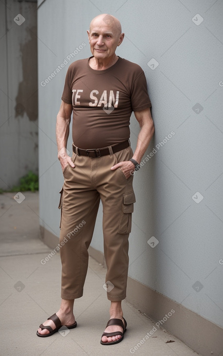 Polish elderly male with  brown hair