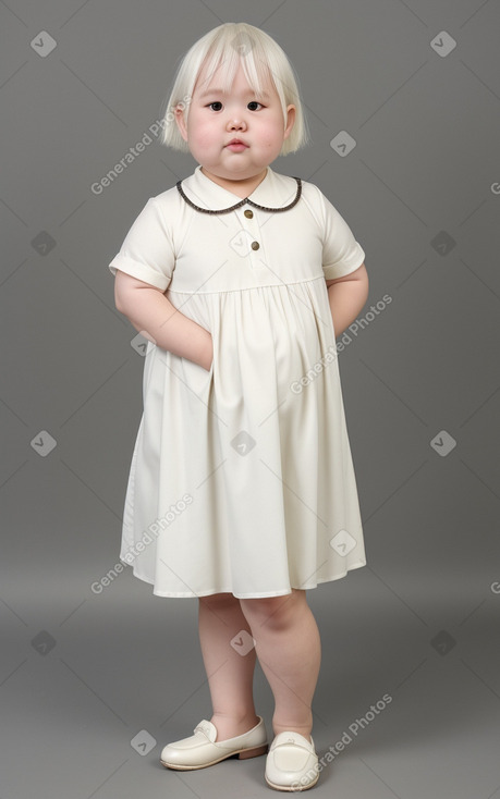 Mongolian infant girl with  white hair