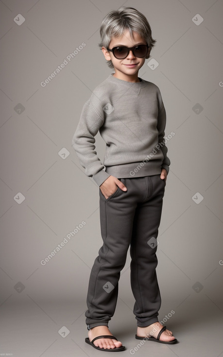 Chilean child boy with  gray hair