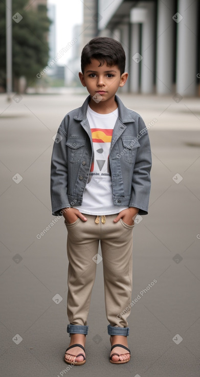 Colombian child boy with  gray hair