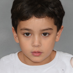 Neutral white child male with short  brown hair and brown eyes