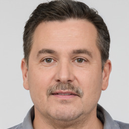 Neutral white adult male with short  brown hair and brown eyes