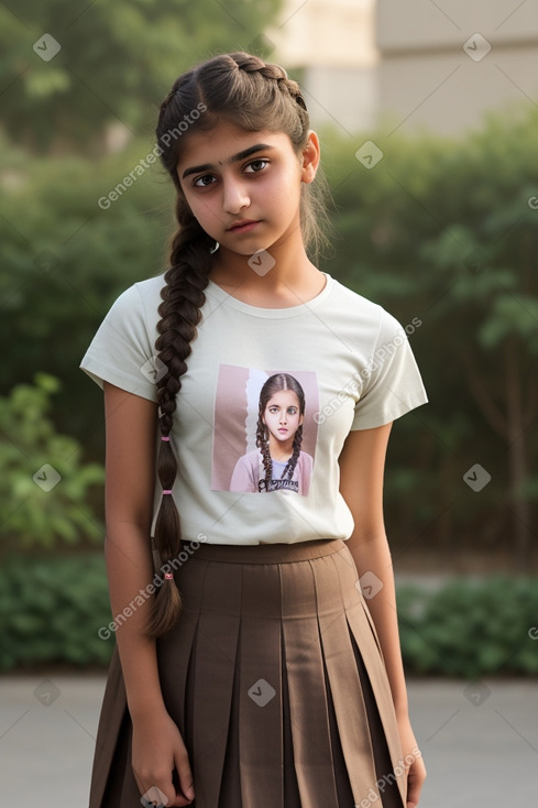 Pakistani teenager girl with  brown hair