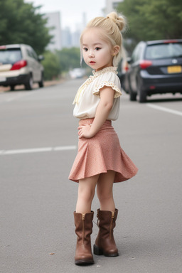 Korean infant girl with  blonde hair