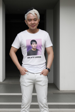 Singaporean adult non-binary with  white hair