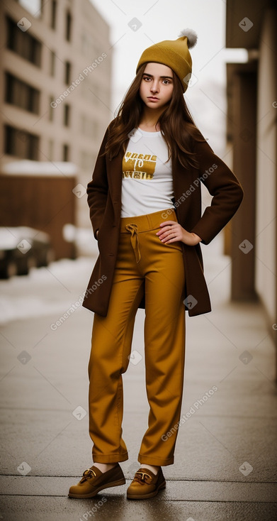 Bulgarian teenager girl with  brown hair