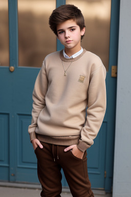 Argentine teenager boy with  brown hair