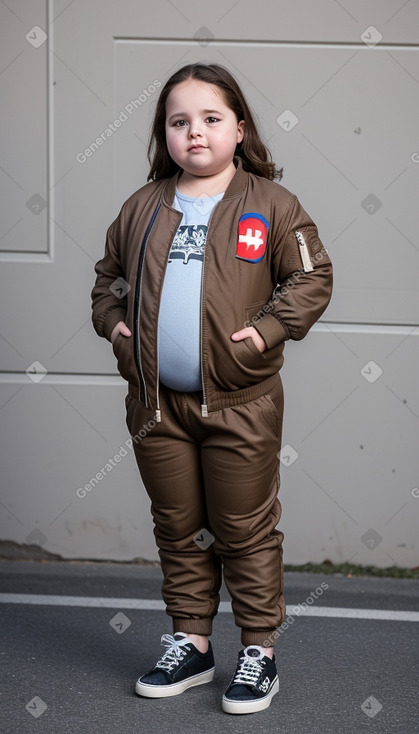 Italian child girl with  brown hair