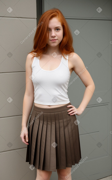 Hispanic young adult female with  ginger hair