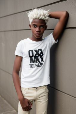 Jamaican teenager boy with  white hair