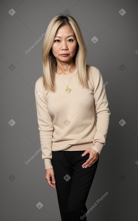 Thai 45 years female with  blonde hair