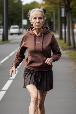 Swedish elderly female with  brown hair