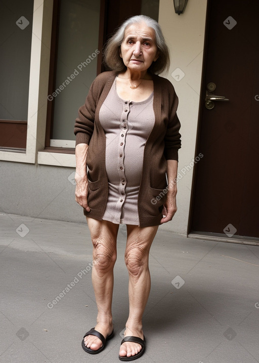 Turkish elderly female with  brown hair