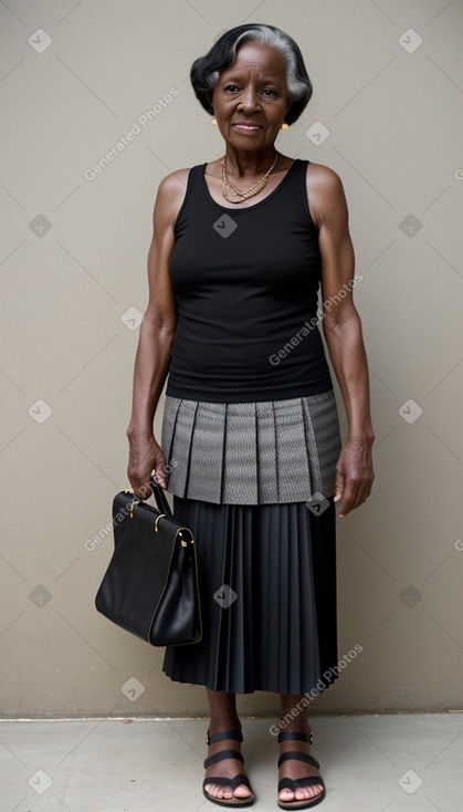 African elderly female with  black hair