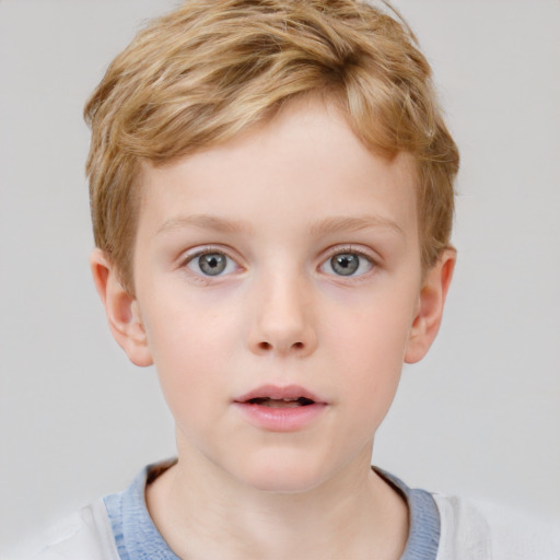 Neutral white child male with short  brown hair and grey eyes