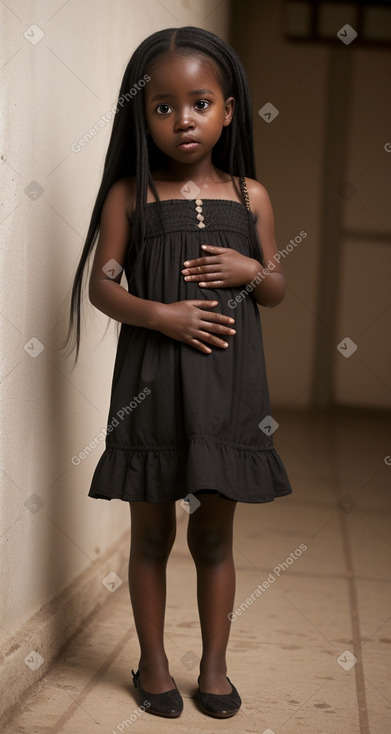 Senegalese infant girl with  black hair