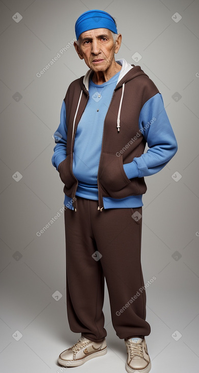 Moroccan elderly male with  brown hair