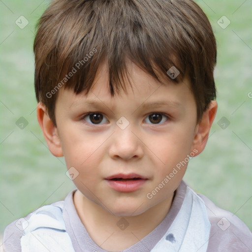 Neutral white child male with short  brown hair and brown eyes