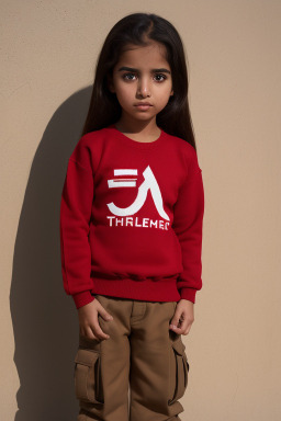 Emirati child girl with  brown hair