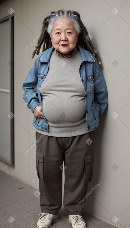 Korean elderly female with  gray hair