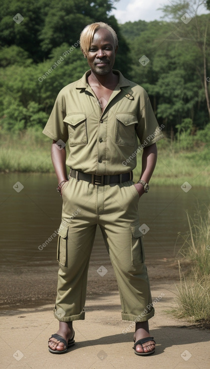 Ugandan middle-aged male with  blonde hair