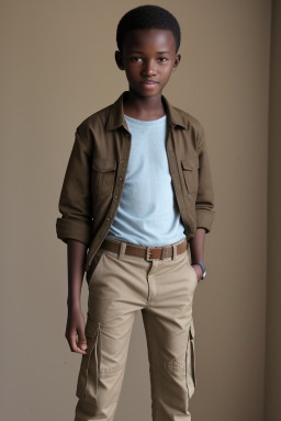 Zimbabwean teenager boy with  brown hair