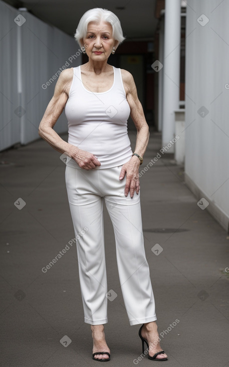 Ukrainian elderly female with  white hair