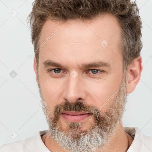 Neutral white adult male with short  brown hair and brown eyes