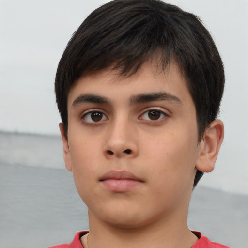 Neutral asian young-adult male with short  brown hair and brown eyes