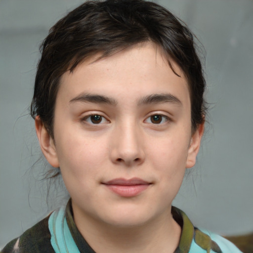 Joyful white young-adult male with medium  brown hair and brown eyes