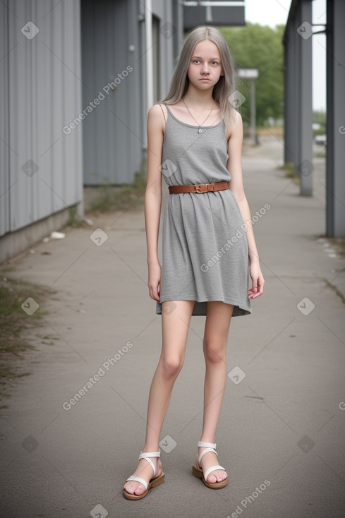 Swedish teenager girl with  gray hair