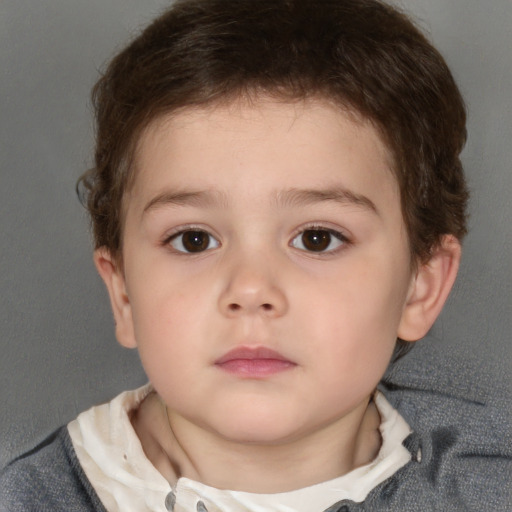 Neutral white child male with short  brown hair and brown eyes