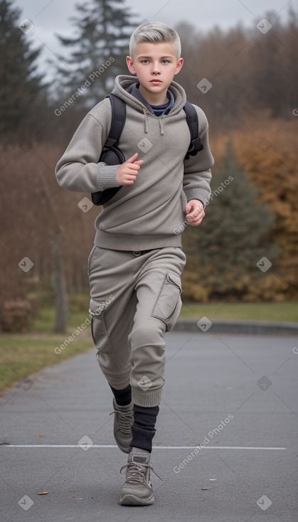 Slovak teenager boy with  gray hair