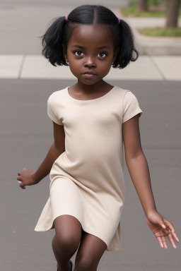 African american child female with  black hair