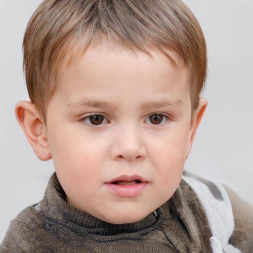 Neutral white child male with short  brown hair and brown eyes