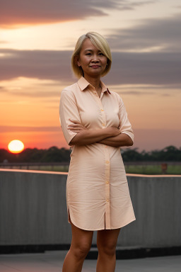 Indonesian middle-aged female with  blonde hair