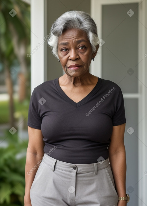 Elderly female with  gray hair