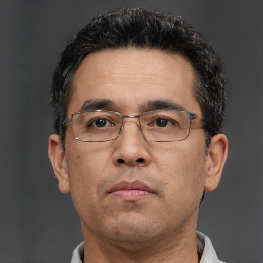 Neutral white adult male with short  brown hair and brown eyes