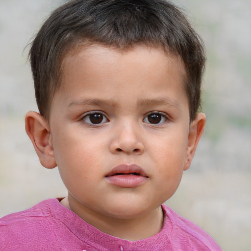 Neutral white child male with short  brown hair and brown eyes