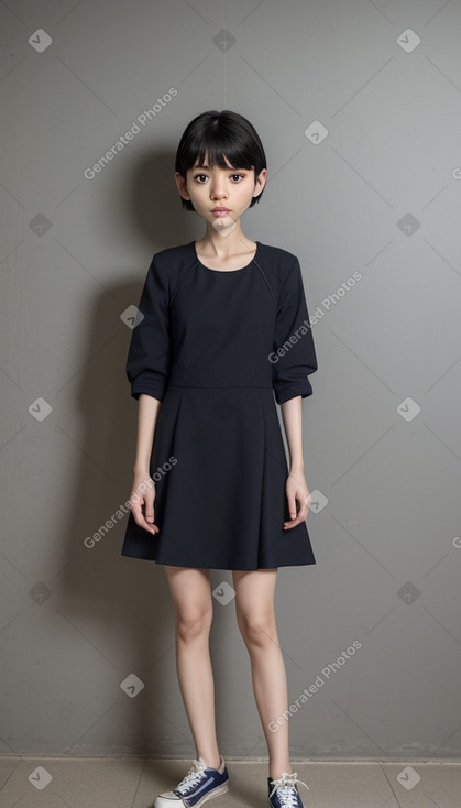 South korean child female with  black hair